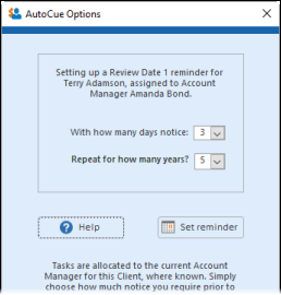 AutoCue prompt screen