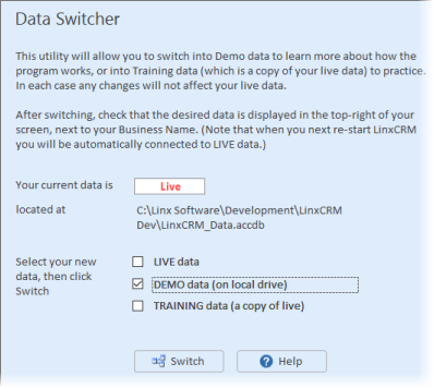 Quick access to training data.