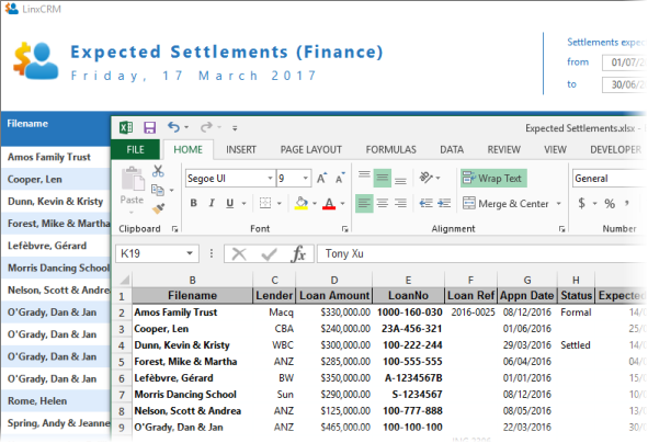 Filter, sort and export to Excel