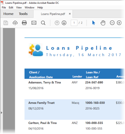 Easily create PDFs from reports