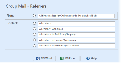 Referrers mail-merge options