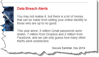 Data breach alerts